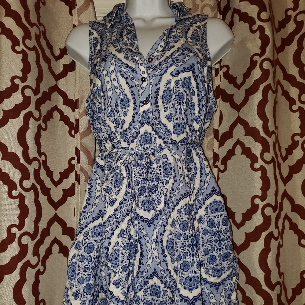 Patterned Blue Maternity Tunic